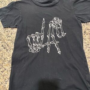 Unk Black Shirt with White Bone Graphic